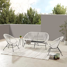 Linon Charleston White Woven Hammock Style Outdoor Loveseat