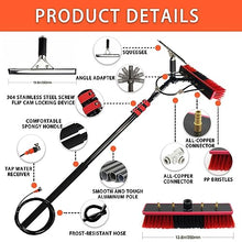 ZGLINMZ Water Fed Pole Brush Kit, Solar Panel Window Cleaner Cleaning Brush & Pole Kit Extendable Outdoor Window Cleaner W/Hose Squeegee, for Glass Solar Panel RV Pool(Size:20FT)