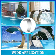 LKXNEW Pool Waterfall Fountain, Stainless Steel Waterfall Shower Pool Fountain for Inground Pools, Garden Waterfalls, Outdoor (30x60CM)