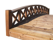 SamsGazebos Swan Wood Garden Bridge with Cross Halved Lattice Railings 8' Brown