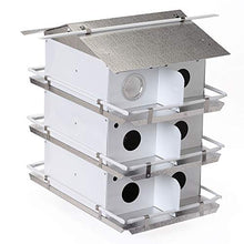 Birds Choice Coates Original Purple Martin House | 3 Floor/12 Room Aluminum Bird House for Backyard Colonies | Round Entrances, Ventilated Roof, Guard Rails | White/Grey, Assembly Required