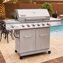 Royal Gourmet GA6402S 6-Burner Propane Gas Grill with Side Burner, Silver