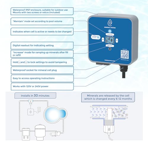 Think Minerals ClearBlue Mineral System Pool Ionizer Gray