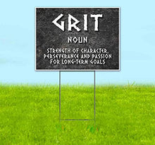 Grit Definition (18" x 24") Yard Sign, Quantity Discounts, Multi-Packs, Includes Metal Step Stake, Bandit, New, Advertising, USA