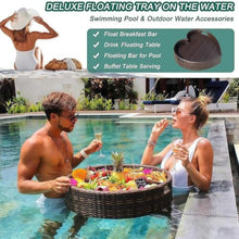 OGMOYT Heart-Shaped Rattan Pool Tray - 60cm Floating Breakfast & Drink Holder for Hot Tubs Spas B，