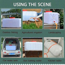 FIXARE Water Storage Tank Portable Horizontal Water Storage Container Rain Barrels to Collect Rainwater Tank Emergency Water Barrel Container with Tap (Color : White, Size : 300L)