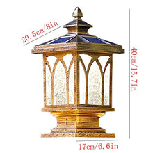 VELLOW Solar Post Lamp,Wall Gate Home 3 Color Dimming Landscape Column Lamp Lantern,Outdoor Waterproof Stigma Lamps Fixtures,Courtyard Villa Wall Head Post Cap Light,for Garden Deck Patio