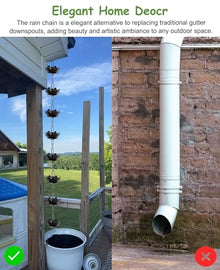 LZPHGB Decorative Rain Chain for Outdoor Spaces, Elegant Water Diverter Solution for Gardens and Patios,White-5m (16.4ft)