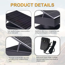 AMZSTAN 14" Solar Attic Exhaust Fan 60W Monocrystalline Roof Vent, 2500m³/h High Airflow Solar Powered Ventilator with Remote, 3-Speed & Auto Temp Control for Attic Barn Greenhouse