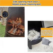 SJWTYK Modern Chiminea Outdoor Fireplace with Chimney, Cold-Rolled Steel Patio Fire Pit with Mesh Door, Burning Fireplace for Heating and Cooking for Backyard, Patio
