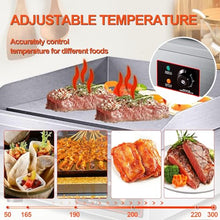 21" Commercial Electric Countertop Griddle, Stainless Steel BBQ Flat Top Grill Hot Plate, Adjustable Thermostatic Control 122°F-572°F