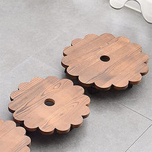 OREKPOT Plant Stand Wooden Round Flower Pot Tray with Wheels Heavy Planter Flowers Pot Mover Trolley Planter Stand