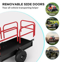 Garden Dump Cart ATV Trailer Tow Behind, Heavy Duty Steel Utility Trailer 1700 Lbs/17 Cu.Ft Capacity, Dump Trailers Mover for Lawn with Removeable Sides Style A