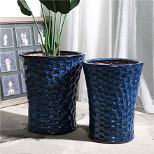 thalo Planter Pots Blue Flower Pot Ceramic Flower Pot Outdoor Garden Table Decoration Flower Pot Plant Pot Plant Container Accessories