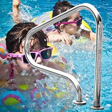 Pool Handrail Handle Grab Rails Swimming Inground Pools Handrails,304 Stainless Steel Pool Railing, 250 Pound Load Capacity, Silver Rust Proof Humanized Pool Handrails for Pool