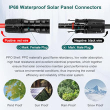 MOOKEERF Solar Panel Extension Cable - 8AWG 150FT Solar Wire with Female & Male Waterproof Connector PV Wire for RV, Photovoltaic Systems, Home, Boat, Solar Panels, Car(150Feet Red + 150Feet Black)