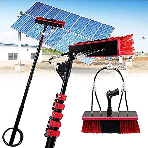 Telescopic Solar Panel/Photovoltaic Panel Cleaning Brush, Cleaning Kit for Conservatory Roof, Window Cleaning Pole with 55cm Brush Head, 3.6m-10.8m Water Brush 5.4m/18ft