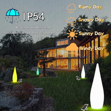 MIXL- Outdoor Solar Floor Lamps, Outdoor Solar-Powered Floor Light with Water Drop Shape, IP54 Waterproof Standing Light,16-Colors Dimmable Outside Floor Lamp for Patio, Garden, Porch, Deck