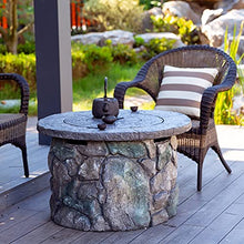 Outdoor Fire Pit Imitation Stone Garden Bonfire Pit, Party BBQ Cooking Fire Pit, Leisure Table for Backyard Terrace