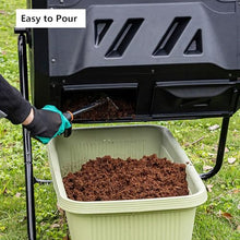 43 Gallon Dual Chamber Compost Tumbler Outdoor Rotating Composter Bin with 360° Tumbling Superior Aeration & Sturdy Steel Frame Fast Efficient Composting for Garden & Yard Waste (Black)