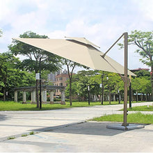 LOERSS Offset Hanging Umbrella,Double Top Deluxe Square Patio Umbrella,Heavy Duty Sun Umbrella,8.2FT Square Cantilever Patio Umbrella,Outdoor Cantilever Umbrella(3m/9.8ft,卡其色)