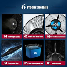 JDXQBLD 30In Outdoor Misting Fan with 11 Gal Tank, 3-Speed Oscillating Pedestal Fan for Patio, Greenhouse & Warehouse，550mm/22