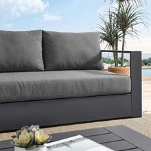 Modway Tahoe Aluminum Outdoor Patio Sofa in Gray Charcoal