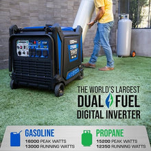 DuroMax XP16000iH 16,000-Watt Dual Fuel Portable Digital Inverter Generator - Gas & Propane, Remote Electric Start, Whole Home Power Backup, Transfer Switch Ready, RV & Emergency Ready