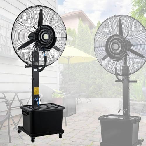 JDXQBLD Industrial Misting Fan with 11 Gal Tank, 3-Speed Oscillating Spray Fan for Patio & Outdoor Cooling，750mm/30