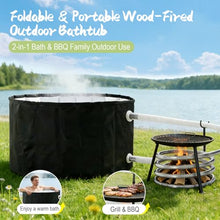 Deehouve Foldable Wood-Fired Outdoor Bathtub, Non-Inflatable & Portable Pool/Bathtub 2-in-1 Bath & BBQ Family Outdoor Use (black)