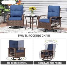 UOPYNE 10 Piece Patio Furniture Set with Fire Pit Table and Swivel Chairs, Rattan Outdoor Sectional Patio Conversation Sets with Seat Cushions for Backyard Deck Balcony Lawn and Garden