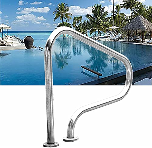 MSHOSAC Swimming Pool Safety Hand Rail Pool Hand Railp Cover, 304 Stainless Steel Pool Handrails 440 LBS Load Capacity Swimming Pool Rail - Easy Mount (Thick 1mm) ()