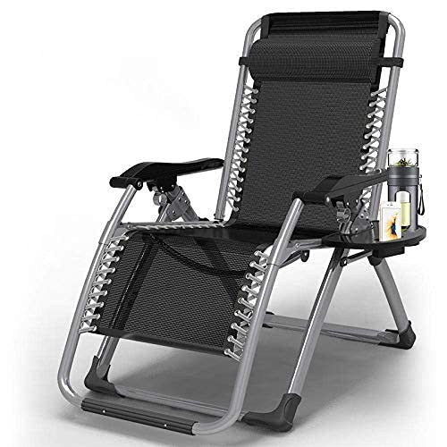 Reclining Lounger Recliner Chair Folding Zero Gravity Chair, Heavy Duty Zero Gravity Chair, Adjustable Sun Lounger for Garden Beach Lawn Swimming Pool Conservatory, Deck Chair (Red and Black Easy Cha