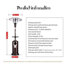 Outdoor Patio Heater Gas Heater Fast Heating Energy Efficient Radiator Safe Low Energy Dumping Protection Floor Standing with Wheels Garden Wedding - 223cm(88in)