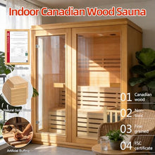 amocane Traditional Steam Sauna with WiFi Control, 4-6 Person Luxurious Indoor Sauna with 6KW Harvia Stove Heater, Canadian Hemlock Wood Sauna Room for Steam Wet Home Saunas Spa, Wooden Bucket, 220V