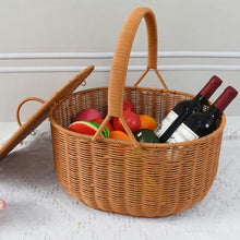 OOAYDYWO Rattan-like Iron Rack Basket, Plastic Rattan Flower, Shopping