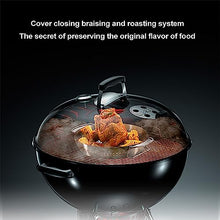 Portable Charcoal Grill with Wheels, BBQ Coal Kettle Grills with Anti-scald Handle, Built-in Thermometer and Collapsible Grill, Space-saving and Easy To Clean, For Travel, Outdoor Cooking