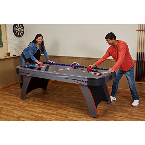 Fat Cat by GLD PRODUCTS Volt 7’ LED Illuminated Air Hockey Table Black