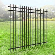 Fencer Wire Heavy Duty Pinnacle Fence Barrier Panel, 6FT Height X 8FT Width Anti-Rust Metal Fencing Panel, 2” Diameter Steel Outdoor Decorative Garden Fence Panel, Single Panel