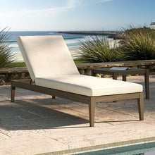 Modway Northlake Teak Outdoor Chaise Lounge Chair in Weathered Gray Pebble – Adjustable Wood Poolside Recliner with All-Weather Cushion