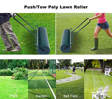 Oracra Lawn Roller Manual Garden Rollers for Lawns, Large Turf Leveller with Scraper Bar, Home Metal Push Rolling Tool for Planting/Seeding - Green U-Handle