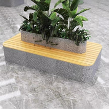 PQWADCBVGX Park Bench Outdoor Imitation Terrazzo Flower Box Seats, Benches, Outdoor Flower Bed Combinations, Commercial Street Square Restaurants Patio Benches(A)