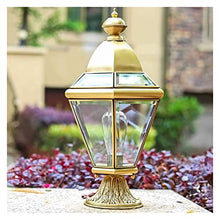 XYIANG Luxury All Copper Outdoor Floor Lamp Waterproof E27 Retro Industrial Glass Floor Lamp Door Lamp Garden Street Villa Pillar Comfortable Garden Decoration Lamp