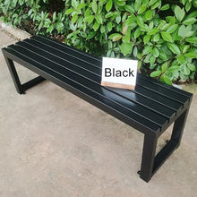 SYCFQX Park Bench Outdoor Benches Weatherproof, Metal Small Outdoor Bench for Park, Lawn, Patio, Yard, School, Capacity 800 lbs(Black,71inch)