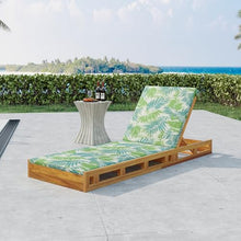 Merax Acacia Wood Chaise Lounge Chair Outdoor Set of 4, Patio Recliner with 4 Position Adjustable Backrest and 1.57" Thick Double-fold Cushion