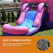 JumpOrange Commercial Inflatable Princess Bricks Bounce House with Slide Combo 5-in-1 Wet/Dry