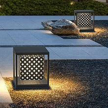 ZEELYDE Post Lights Outdoor,Solar Pillar Light Outdoor Waterproof Wall Light Square Stainless Steel Pillar Lamp Villa Garden Community Gate Garden Light LED Night Security Lighting Fixture Landscape