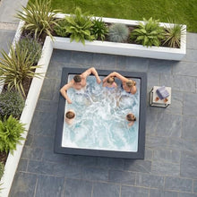 Wave Garda Eco-Foam Hot Tub | Square Energy-Efficient Outdoor Spa with 90 Bubble Jets, Built-in Heater, WiFi App Control and Insulated Cover | Pebble White | 6 Person | Standard