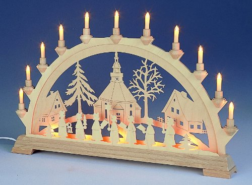 KWO 62014 Archway Seiffner Church with Caroler, Wood, Multi-Colour