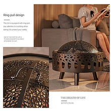 High-end Outdoor Fire Pit w/Spark Screen, Large Bonfire Wood Burning Firepit Bowl, Farmhouse Decorations Fireplace Heating Basin, for Outdoor Backyard Terrace Patio